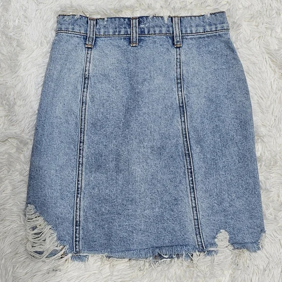 NWT Size 24 Free People Parker Denim Wrap Skirt Mini Skirt Surf's Up - Picture 6 of 12